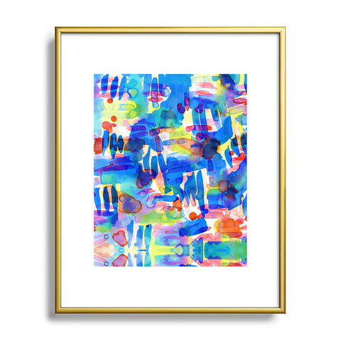Amy Sia Tropico Blue Metal Framed Art Print