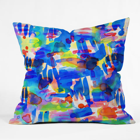 Amy Sia Tropico Blue Outdoor Throw Pillow