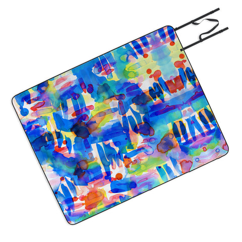 Amy Sia Tropico Blue Picnic Blanket