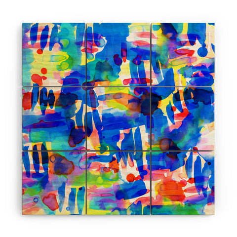 Amy Sia Tropico Blue Wood Wall Mural