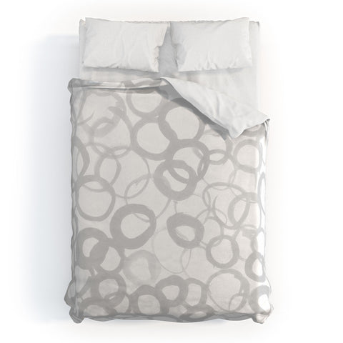 Amy Sia Watercolor Circle Gray Duvet Cover