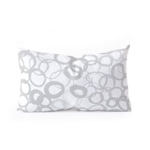 Amy Sia Watercolor Circle Gray Oblong Throw Pillow
