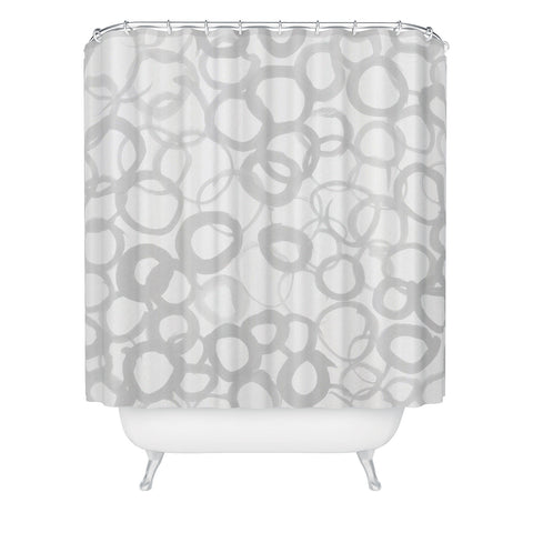 Amy Sia Watercolor Circle Gray Shower Curtain