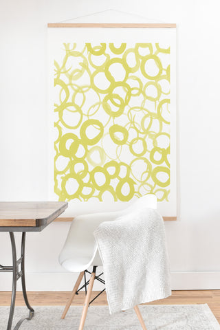 Amy Sia Watercolor Circle Ochre Art Print And Hanger