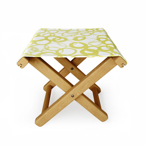 Amy Sia Watercolor Circle Ochre Folding Stool