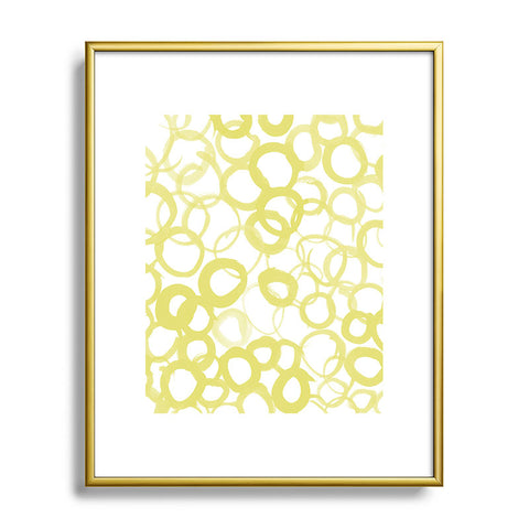 Amy Sia Watercolor Circle Ochre Metal Framed Art Print