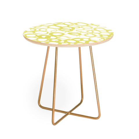 Amy Sia Watercolor Circle Ochre Round Side Table