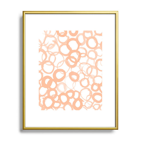 Amy Sia Watercolor Circle Peach Metal Framed Art Print