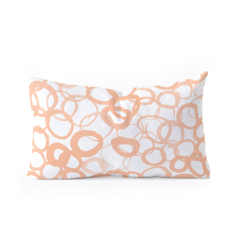 Amy Sia Watercolor Circle Peach Oblong Throw Pillow