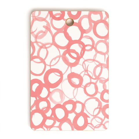 Amy Sia Watercolor Circle Rose Cutting Board Rectangle