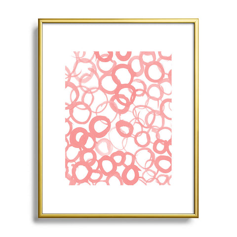 Amy Sia Watercolor Circle Rose Metal Framed Art Print