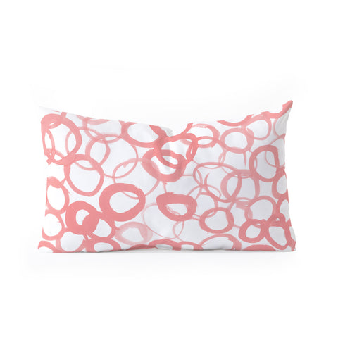 Amy Sia Watercolor Circle Rose Oblong Throw Pillow