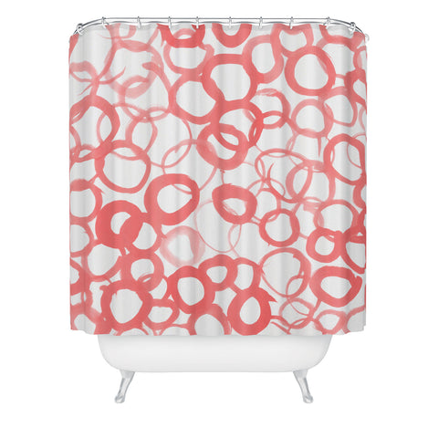 Amy Sia Watercolor Circle Rose Shower Curtain