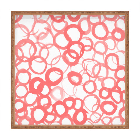Amy Sia Watercolor Circle Rose Square Tray