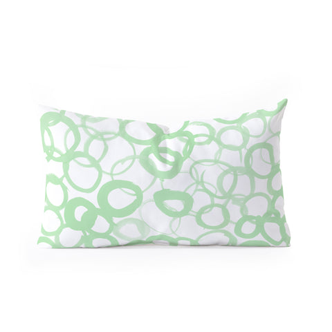 Amy Sia Watercolor Circle Sage Oblong Throw Pillow