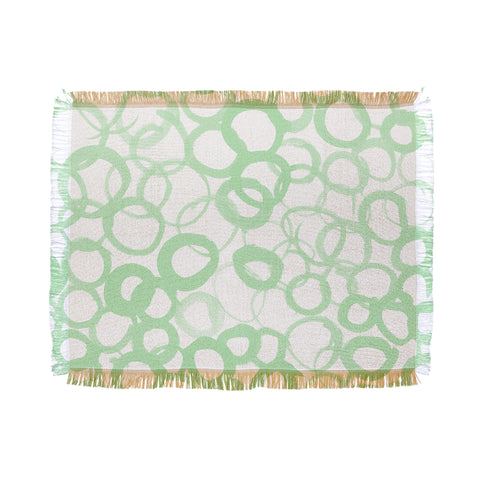Amy Sia Watercolor Circle Sage Throw Blanket