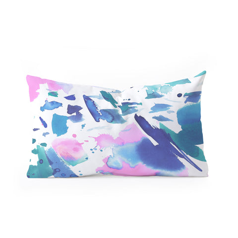 Amy Sia Watercolor Splash Oblong Throw Pillow
