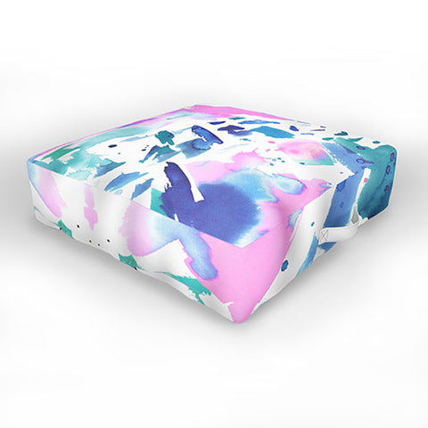 Amy Sia Watercolor Splash Outdoor Floor Cushion