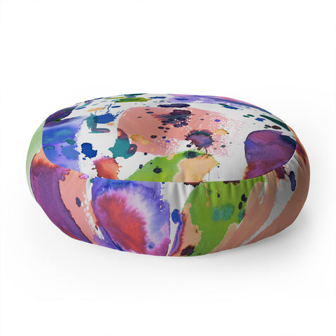 Amy Sia Watercolor Splatter Floor Pillow Round