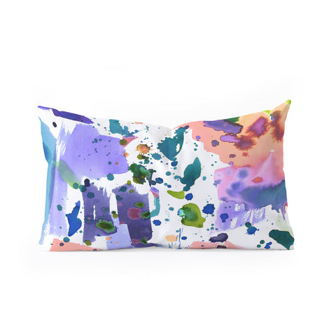 Amy Sia Watercolor Splatter Oblong Throw Pillow