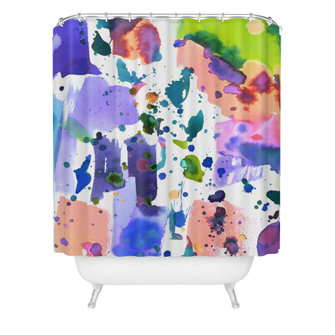 Amy Sia Watercolor Splatter Shower Curtain