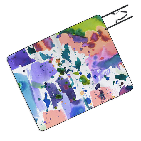 Amy Sia Watercolor Splatter Picnic Blanket