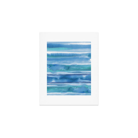 Amy Sia Watercolor Stripe Blue Art Print