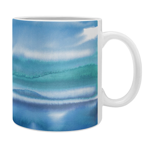 Amy Sia Watercolor Stripe Blue Coffee Mug