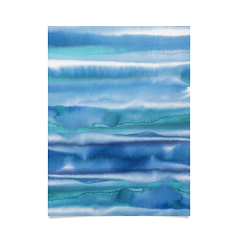 Amy Sia Watercolor Stripe Blue Poster