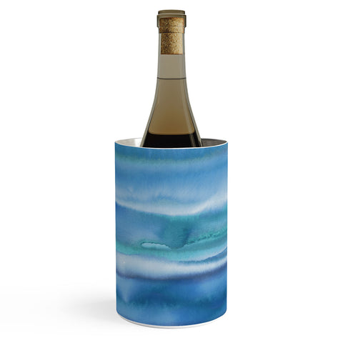 Amy Sia Watercolor Stripe Blue Wine Chiller