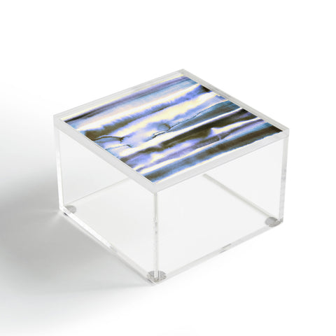 Amy Sia Watercolor Stripe Deep Blue Acrylic Box