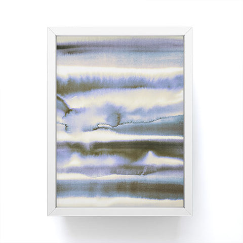 Amy Sia Watercolor Stripe Deep Blue Framed Mini Art Print