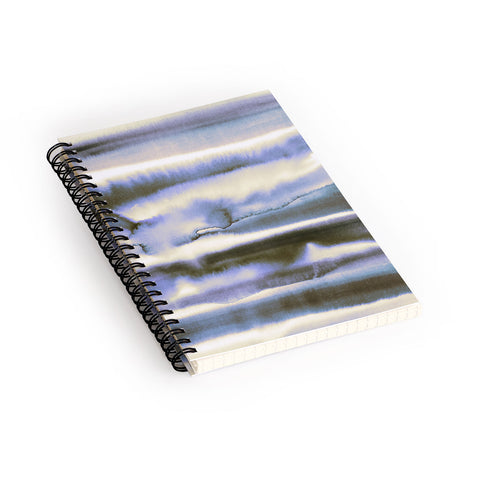 Amy Sia Watercolor Stripe Deep Blue Spiral Notebook
