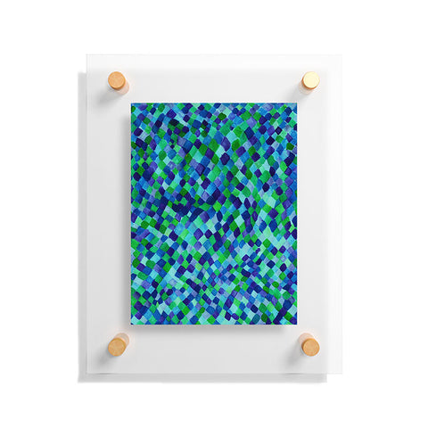 Amy Sia Watercolour Diamonds Blue Floating Acrylic Print