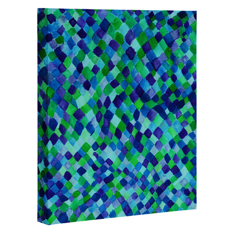 Amy Sia Watercolour Diamonds Blue Art Canvas