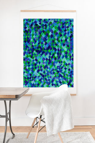 Amy Sia Watercolour Diamonds Blue Art Print And Hanger