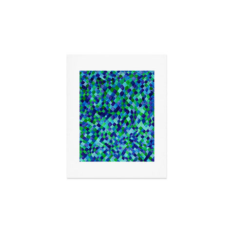 Amy Sia Watercolour Diamonds Blue Art Print