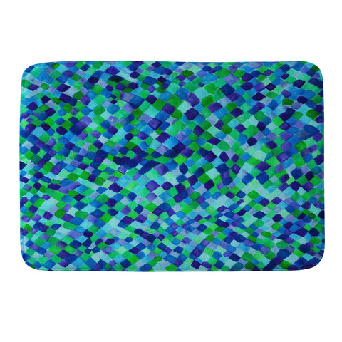 Amy Sia Watercolour Diamonds Blue Memory Foam Bath Mat