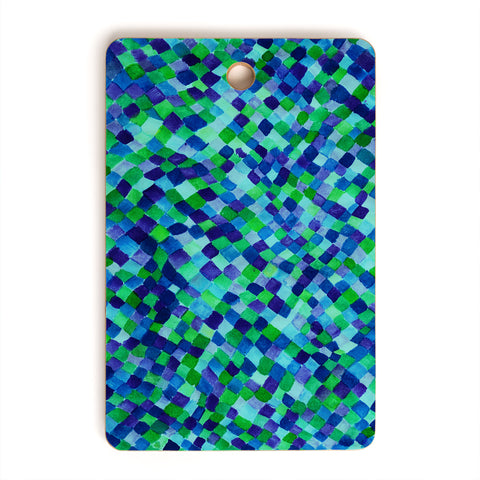 Amy Sia Watercolour Diamonds Blue Cutting Board Rectangle