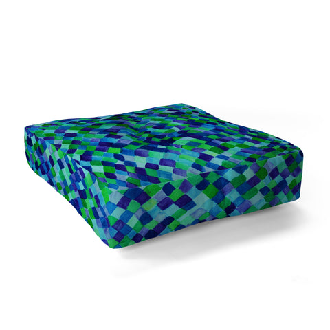 Amy Sia Watercolour Diamonds Blue Floor Pillow Square