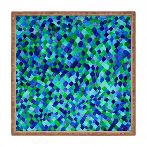 Amy Sia Watercolour Diamonds Blue Square Tray