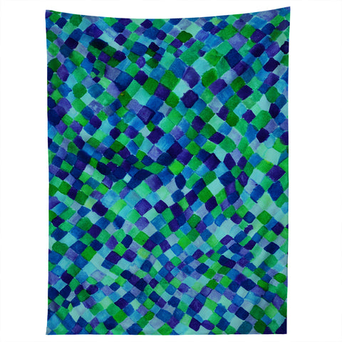 Amy Sia Watercolour Diamonds Blue Tapestry