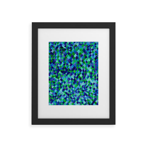 Amy Sia Watercolour Diamonds Blue Framed Art Print