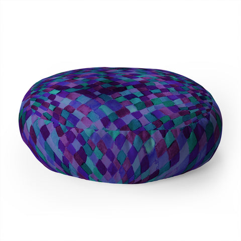 Amy Sia Watercolour Diamonds Plum Floor Pillow Round