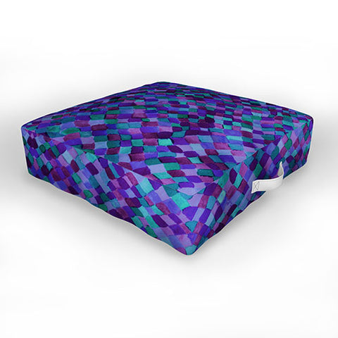 Amy Sia Watercolour Diamonds Plum Outdoor Floor Cushion