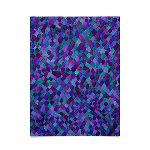 Amy Sia Watercolour Diamonds Plum Poster