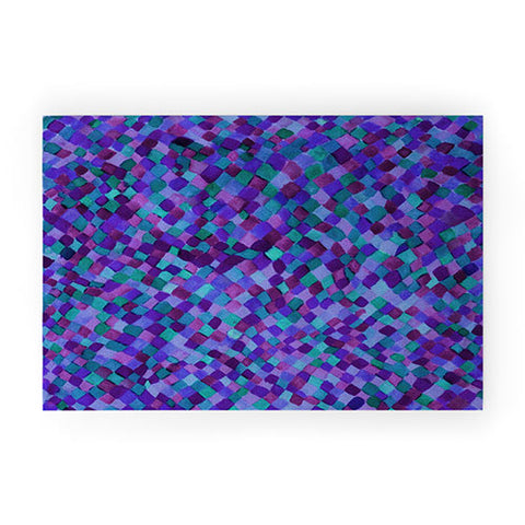 Amy Sia Watercolour Diamonds Plum Welcome Mat