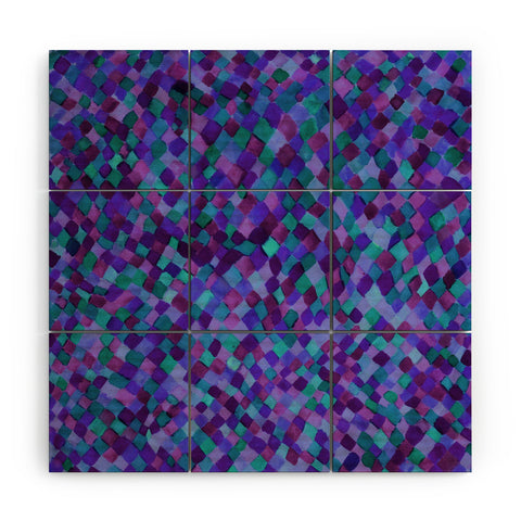 Amy Sia Watercolour Diamonds Plum Wood Wall Mural
