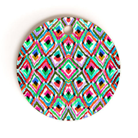 Amy Sia Watercolour Ikat 1 Cutting Board Round