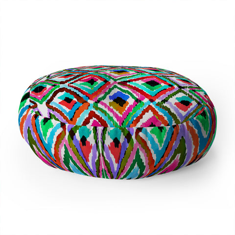 Amy Sia Watercolour Ikat 1 Floor Pillow Round